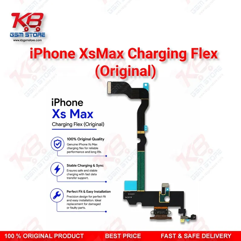 iPhone XS Max Original Charging Port Flex Cable – Lightning Dock Connector Assembly