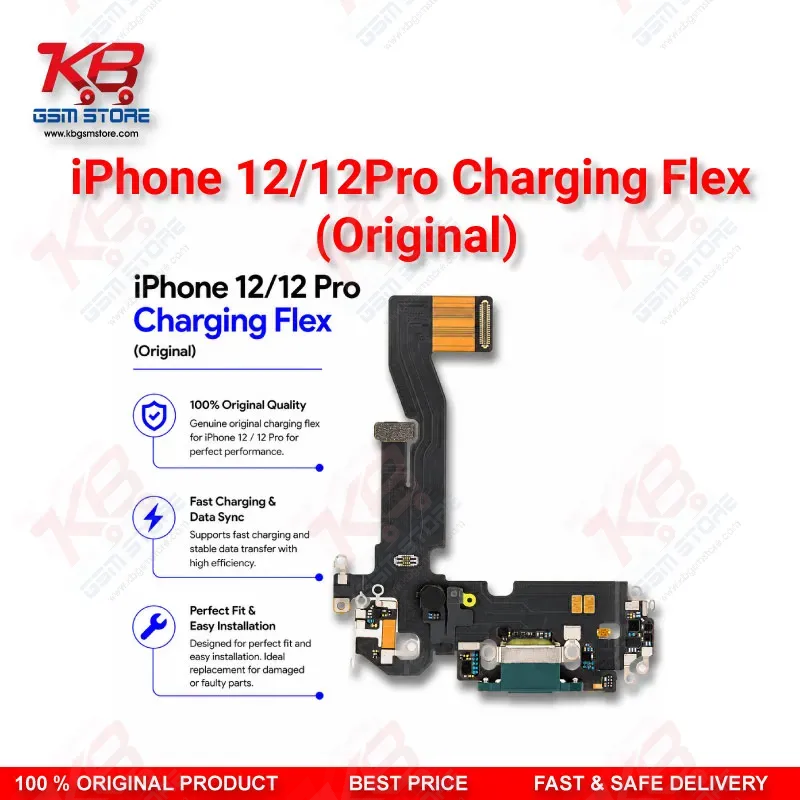 iPhone 12 / 12 Pro Charging Flex Cable (Original) – Lightning Dock Connector Assembly