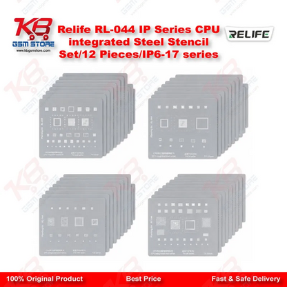 Relife RL-044 12-in-1 CPU Reballing Stencil Set – iPhone 6 to iPhone 17 Pro Max