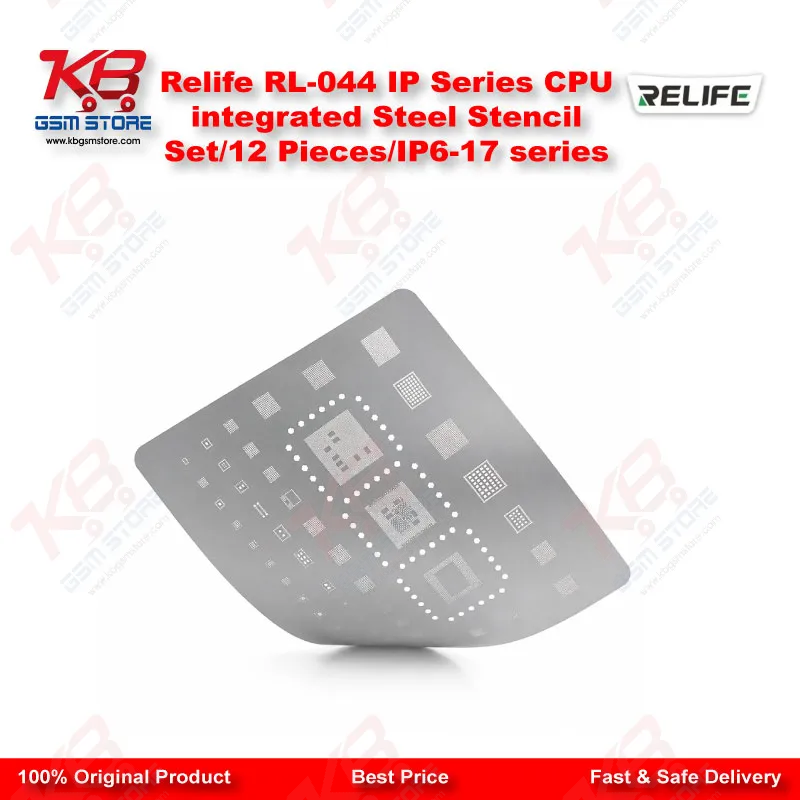 Relife RL-044 12-in-1 CPU Reballing Stencil Set – iPhone 6 to iPhone 17 Pro Max