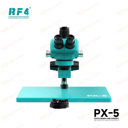 RF4 PX-5 Trinocular Stereo Microscope | 7X–50X Continuous Zoom