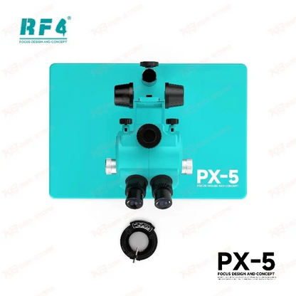 RF4 PX-5 Trinocular Stereo Microscope | 7X–50X Continuous Zoom