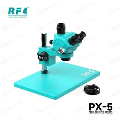 RF4 PX-5 Trinocular Stereo Microscope | 7X–50X Continuous Zoom
