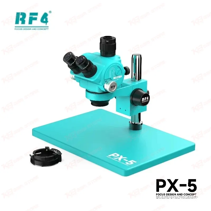 RF4 PX-5 Trinocular Stereo Microscope | 7X–50X Continuous Zoom