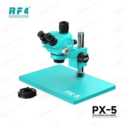 RF4 PX-5 Trinocular Stereo Microscope | 7X–50X Continuous Zoom