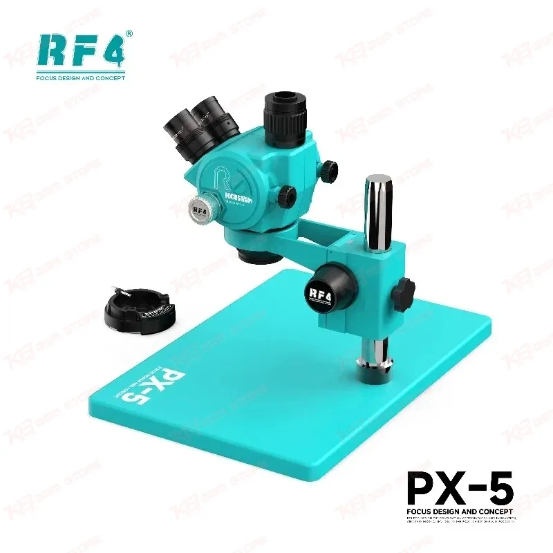 RF4 PX-5 Trinocular Stereo Microscope | 7X–50X Continuous Zoom