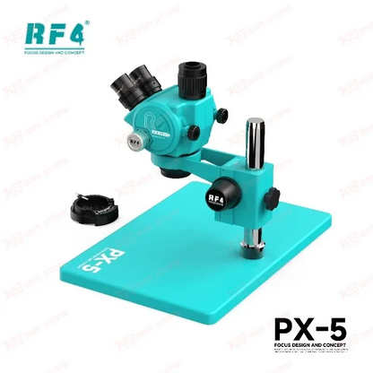 RF4 PX-5 Trinocular Stereo Microscope | 7X–50X Continuous Zoom