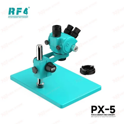 RF4 PX-5 Trinocular Stereo Microscope | 7X–50X Continuous Zoom