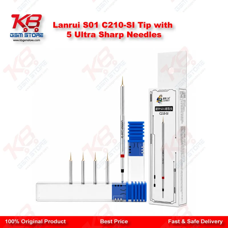 Lanrui S01 C210-SI Precision Soldering Iron Tip with 5 Ultra Sharp Needles