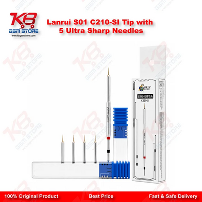 Lanrui S01 C210-SI Precision Soldering Iron Tip with 5 Ultra Sharp Needles